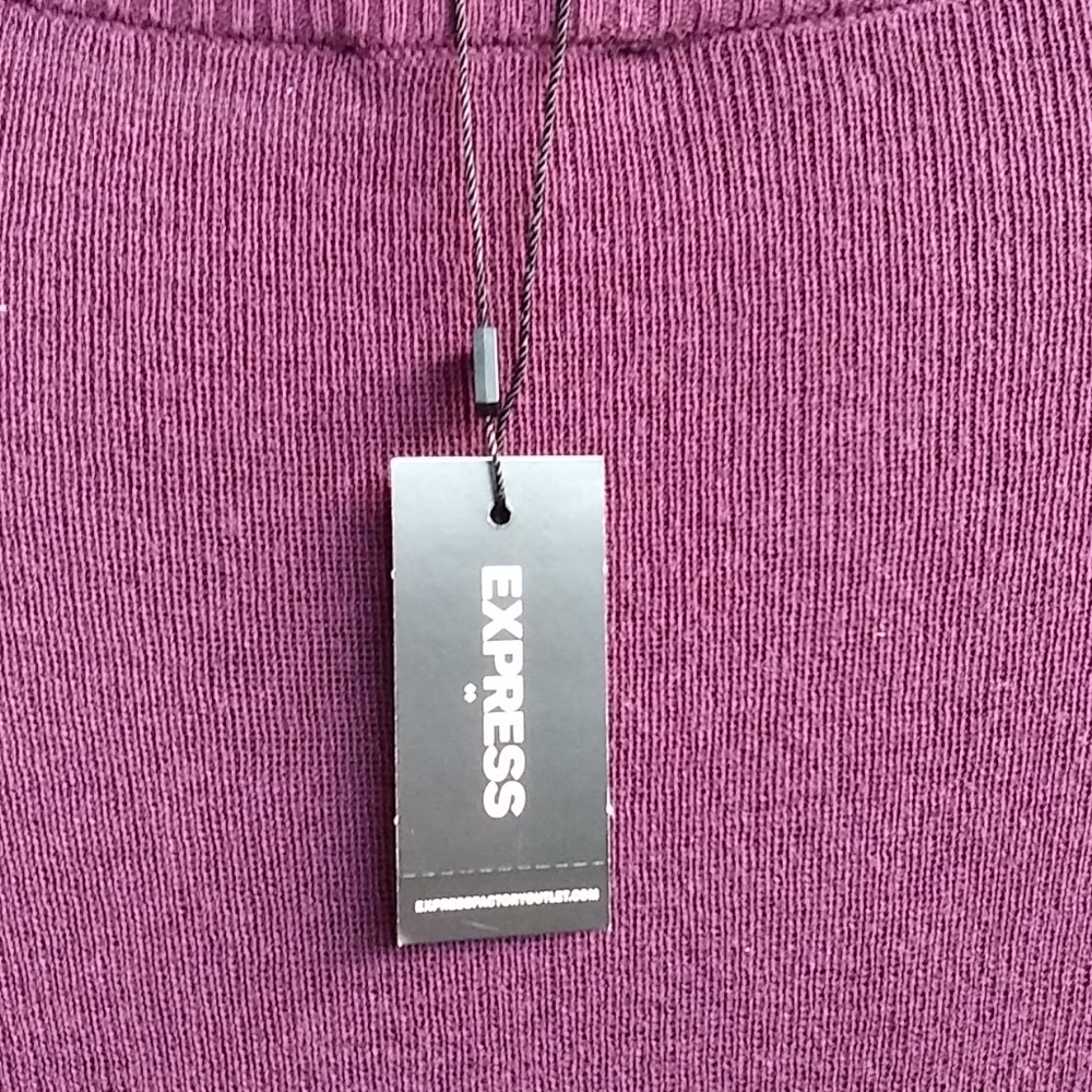 🩷 NWT Xpress Burgundy Lightweight Sweater SZ L - Picture 6 of 6